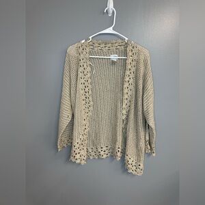 Chicos Beige Open Knit Women's Sweater, size 2